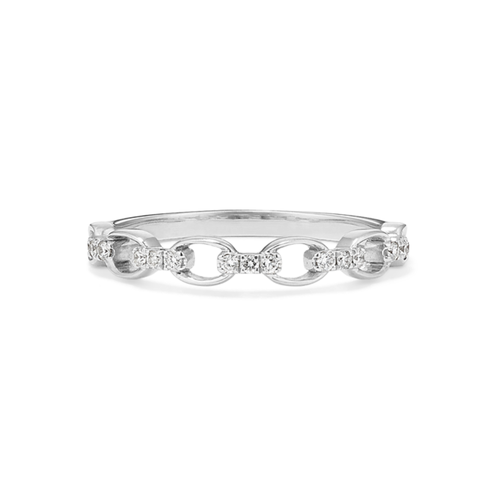 Interlocking Diamond Band in 14k White Gold