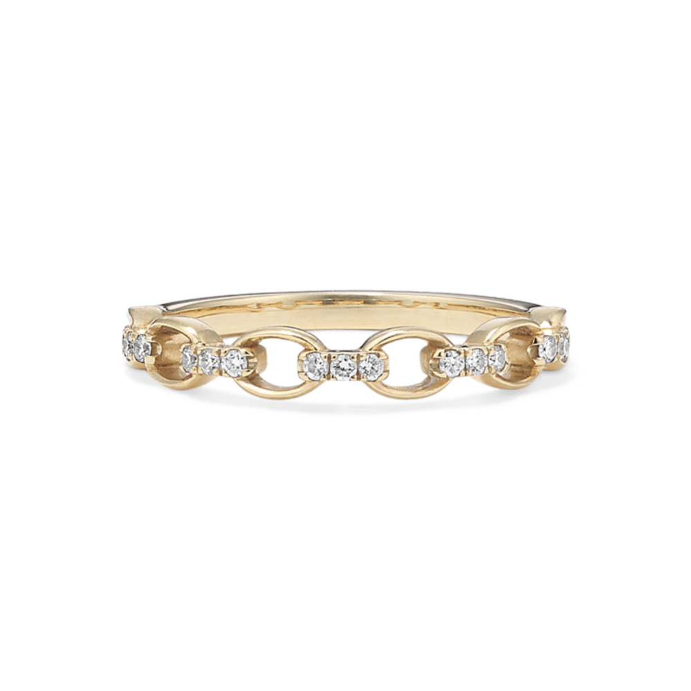 Interlocking Diamond Band in 14k Yellow Gold