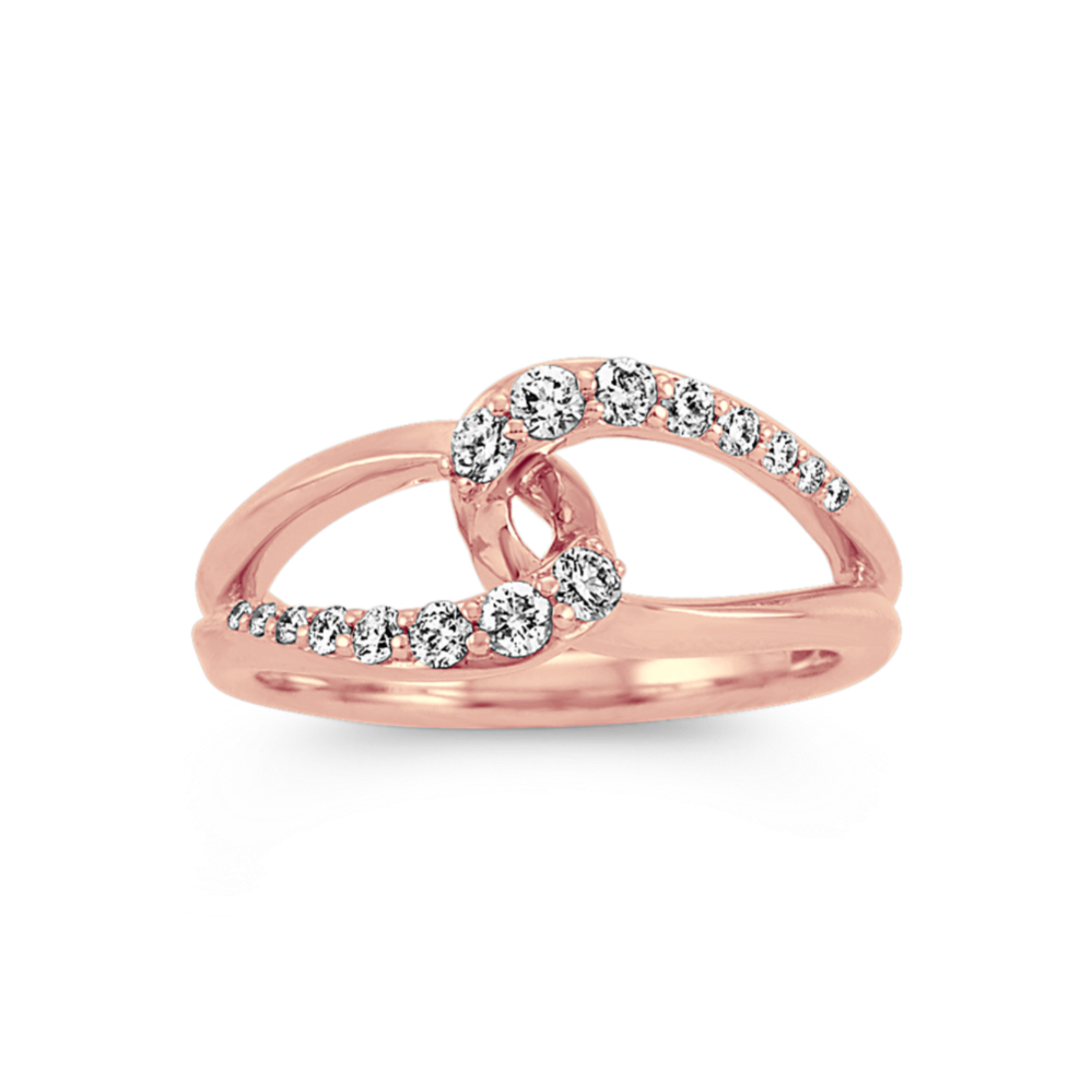Interlocking Diamond Ring in 14k Rose Gold