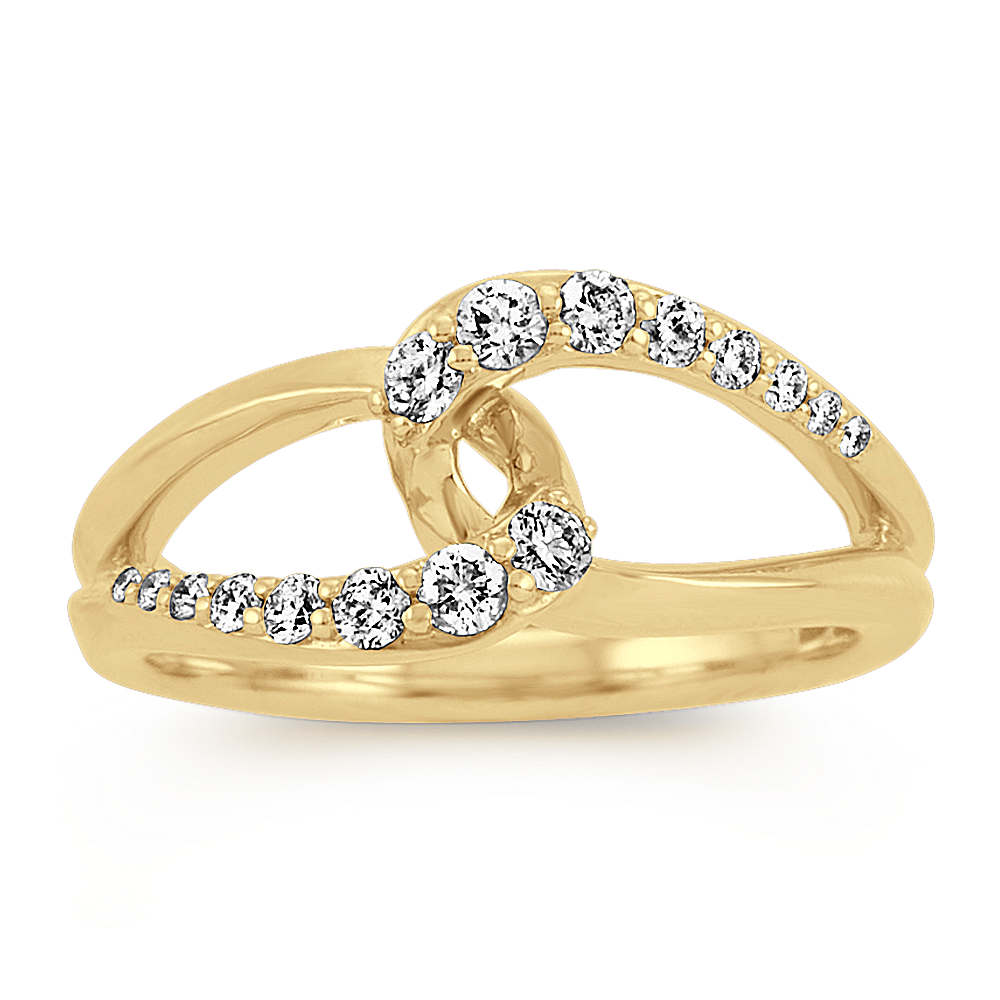 Interlocking Diamond Ring in 14k Yellow Gold | Shane Co.
