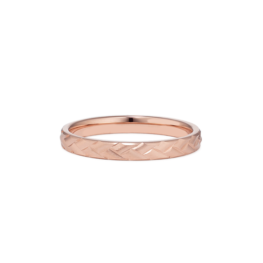 Interwoven Wedding Band in 14k Rose Gold