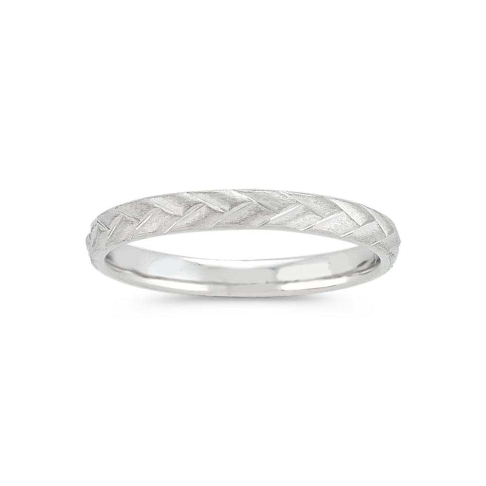 Interwoven Wedding Band in 14k White Gold