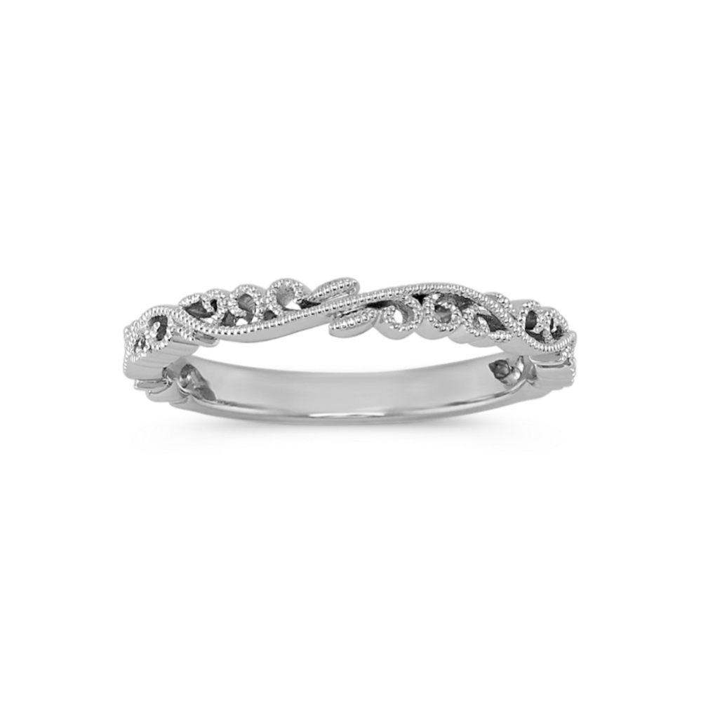 Vintage wedding bands white gold online