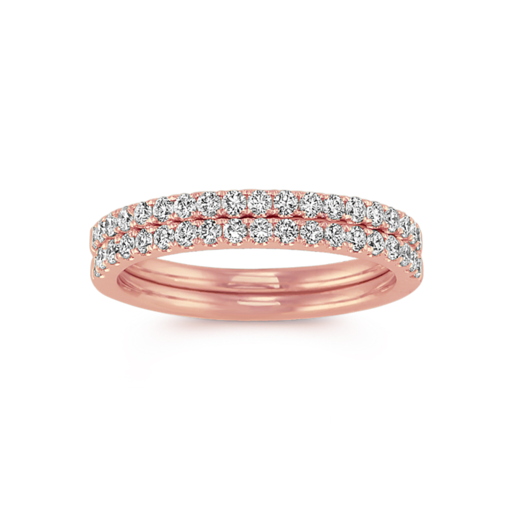 Jordan Diamond Wedding Bands in 14k Rose Gold