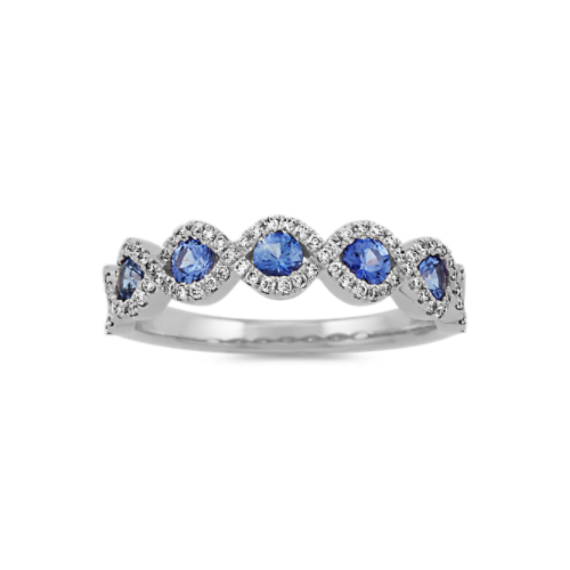 Blueサファイア Kentucky Blue Sapphire & Diamond Infinity Band | Shane Co.