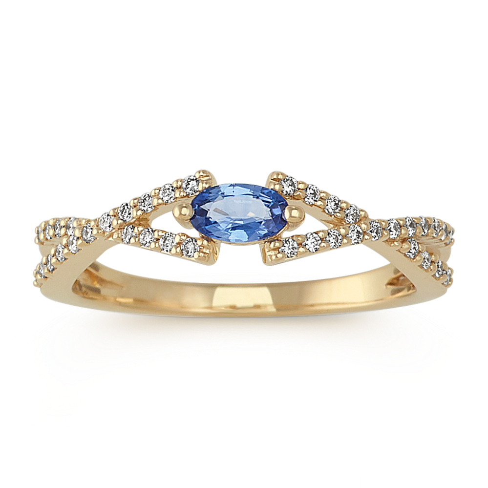 Kentucky Blue Sapphire and Diamond Ring