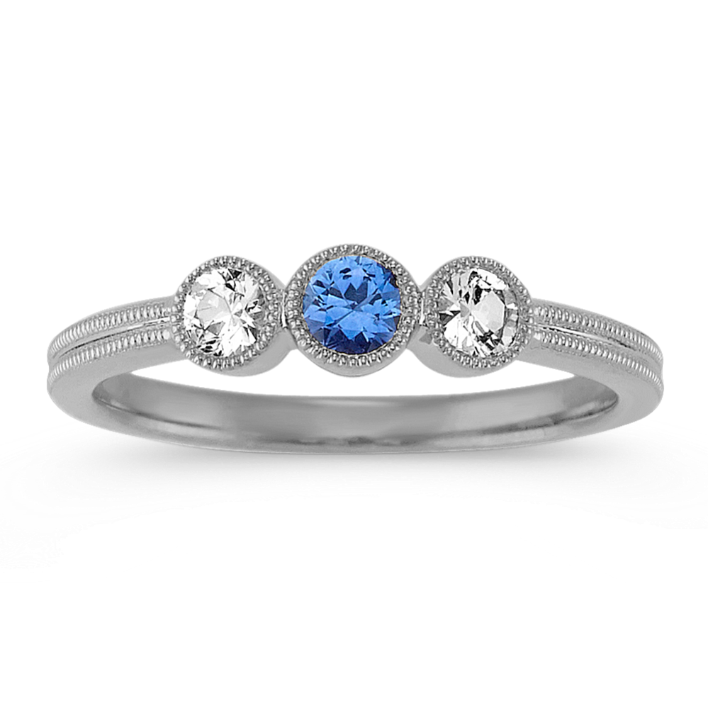 Kentucky Blue and White Sapphire Ring