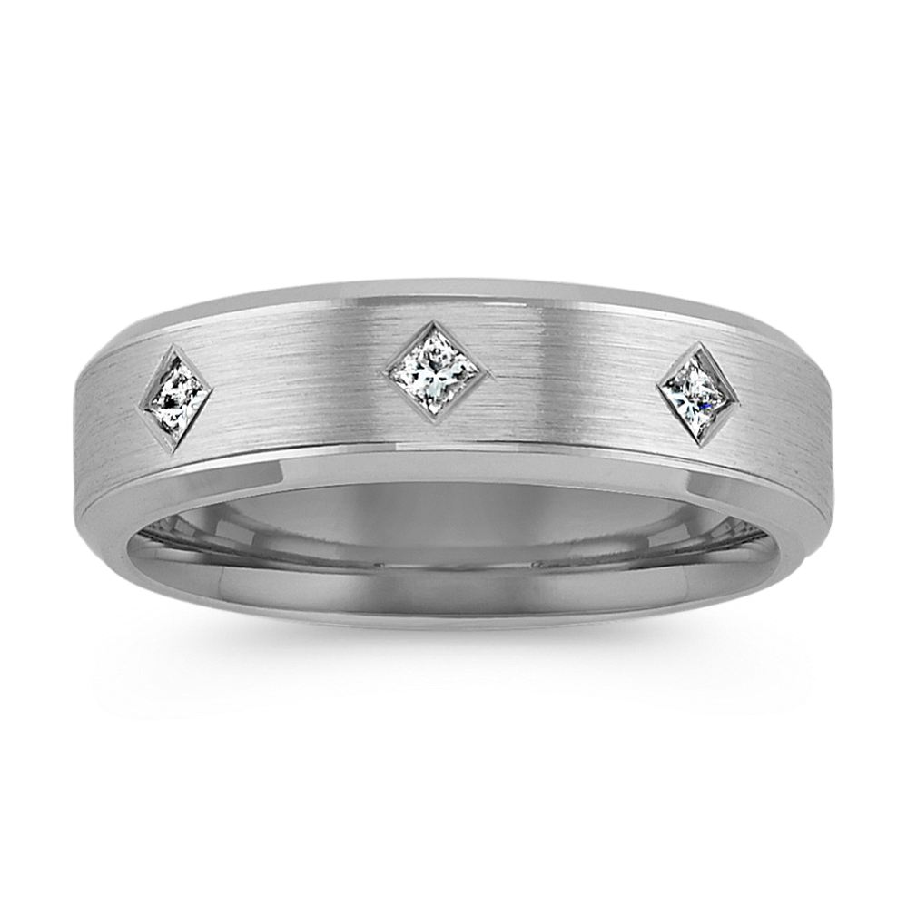 Kite-Set Princess Cut Diamond Comfort Fit Band (6mm)