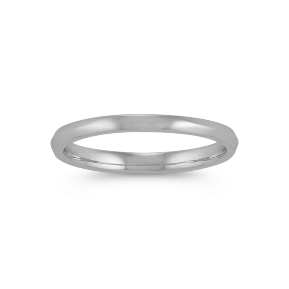 Knife Edge 14K White Gold Band