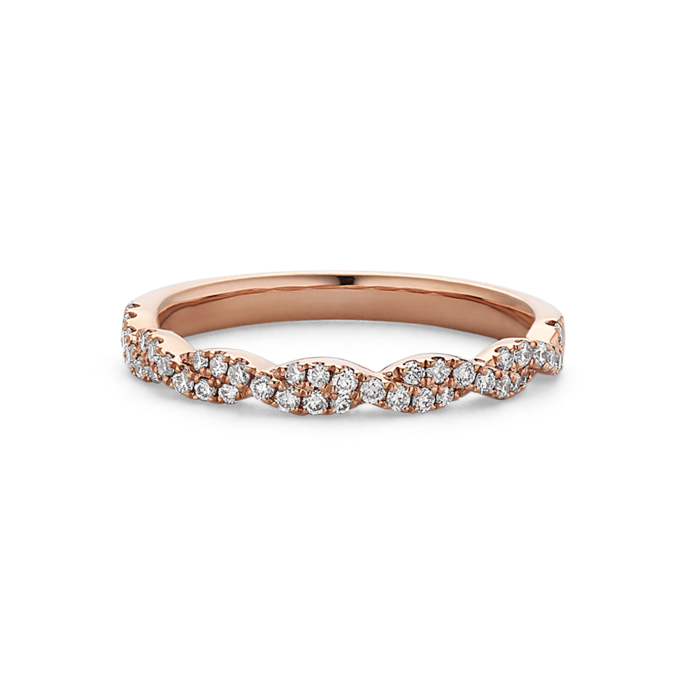 Lace Infinity Natural Diamond Wedding Band in 14k Rose Gold