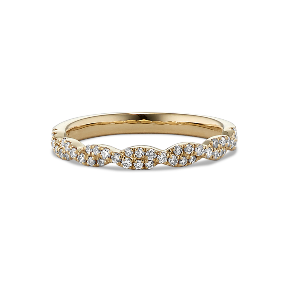 Lace Infinity Natural Diamond Wedding Band in 14k Yellow Gold