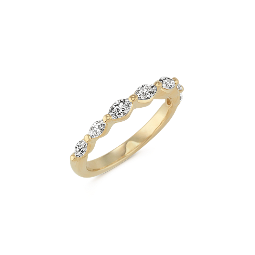 Lark Marquise Natural Diamond Wedding Band in 14k Yellow Gold | Shane Co.