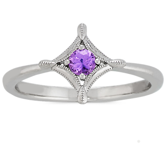 Lavender Natural Sapphire Ring in Sterling Silver Shane Co.