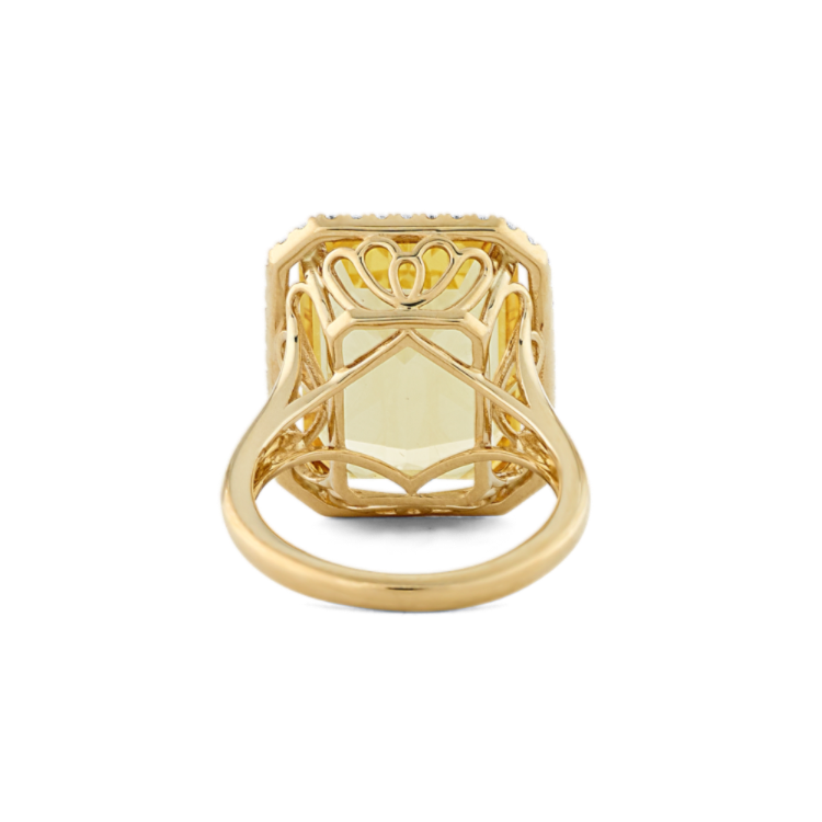 Nascha Light Natural Citrine and Natural Diamond Ring in 14K Yellow Gold