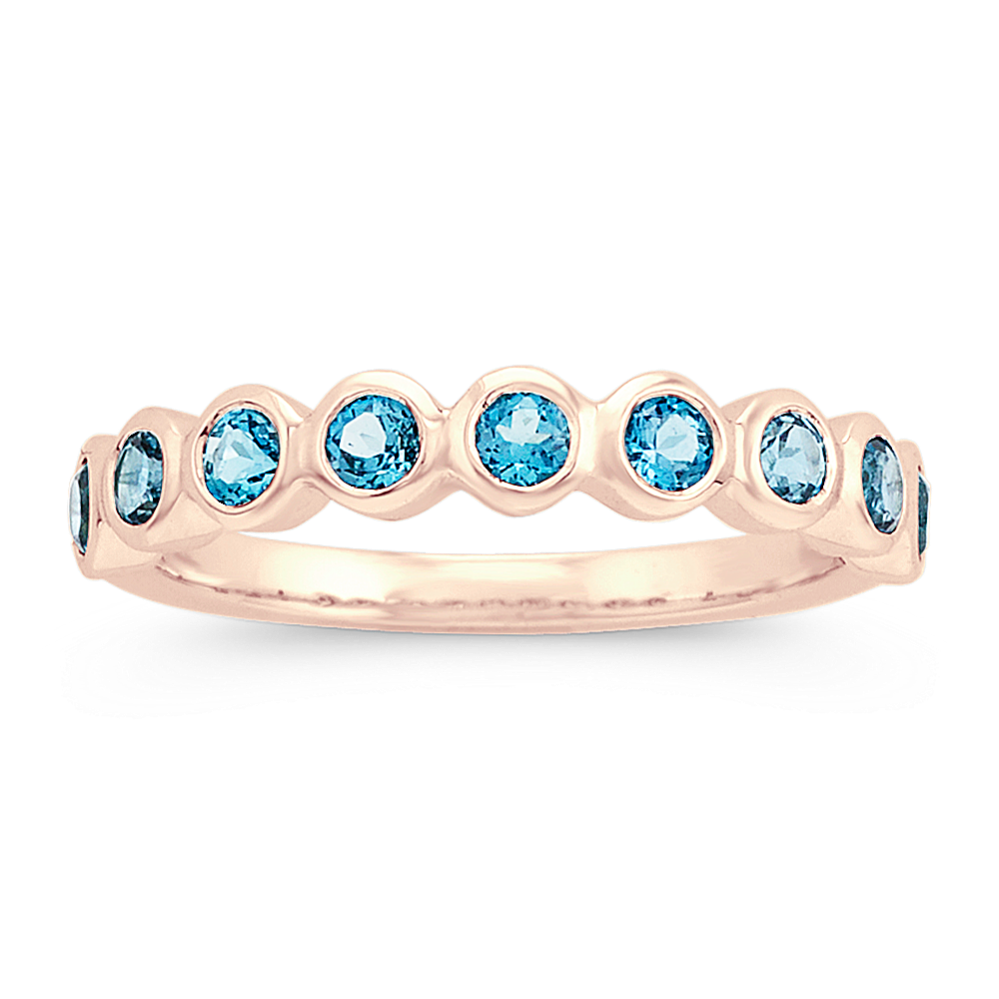London Blue Topaz Ring in 14k Rose Gold