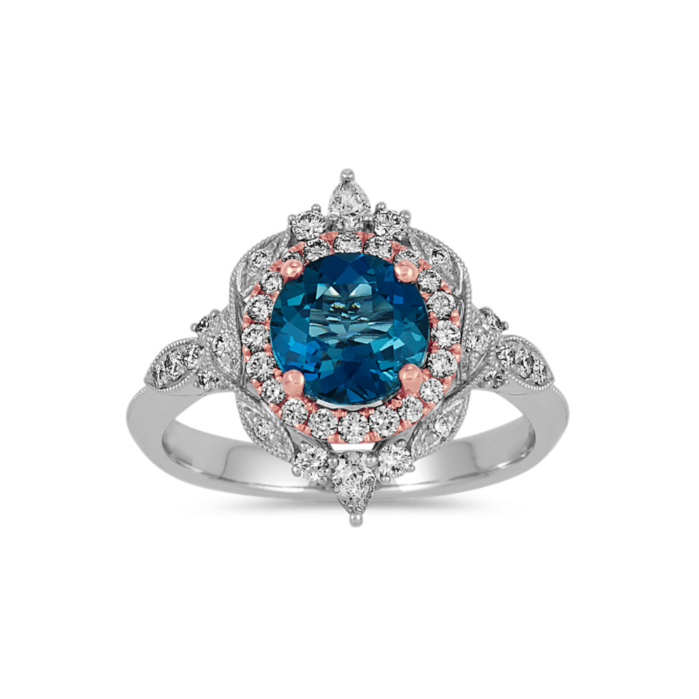 London Blue Topaz and Diamond Ring