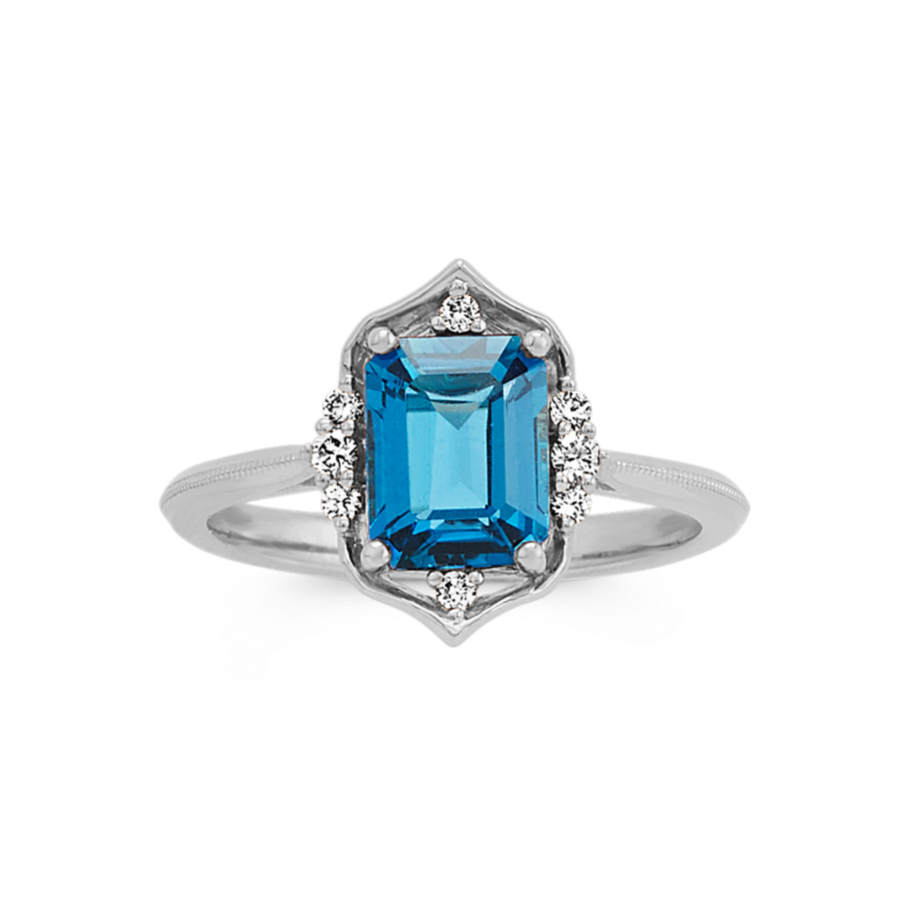 Poet Blue Topaz & Diamond Ring