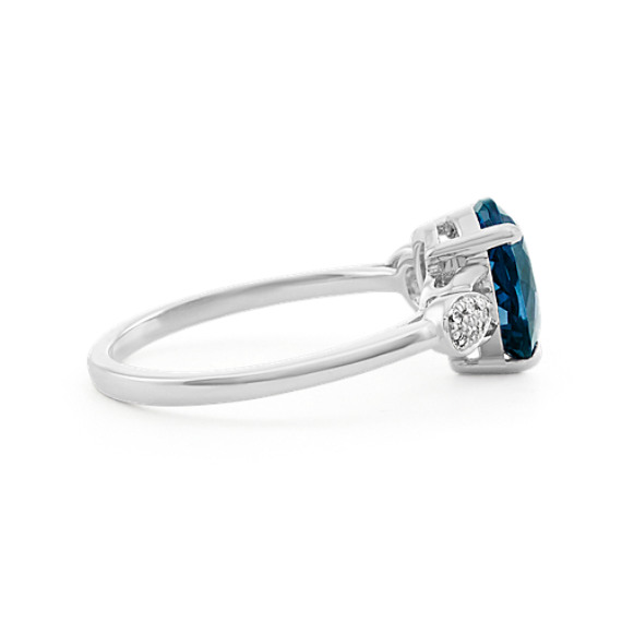 London Blue Topaz and White Sapphire Ring | Shane Co.