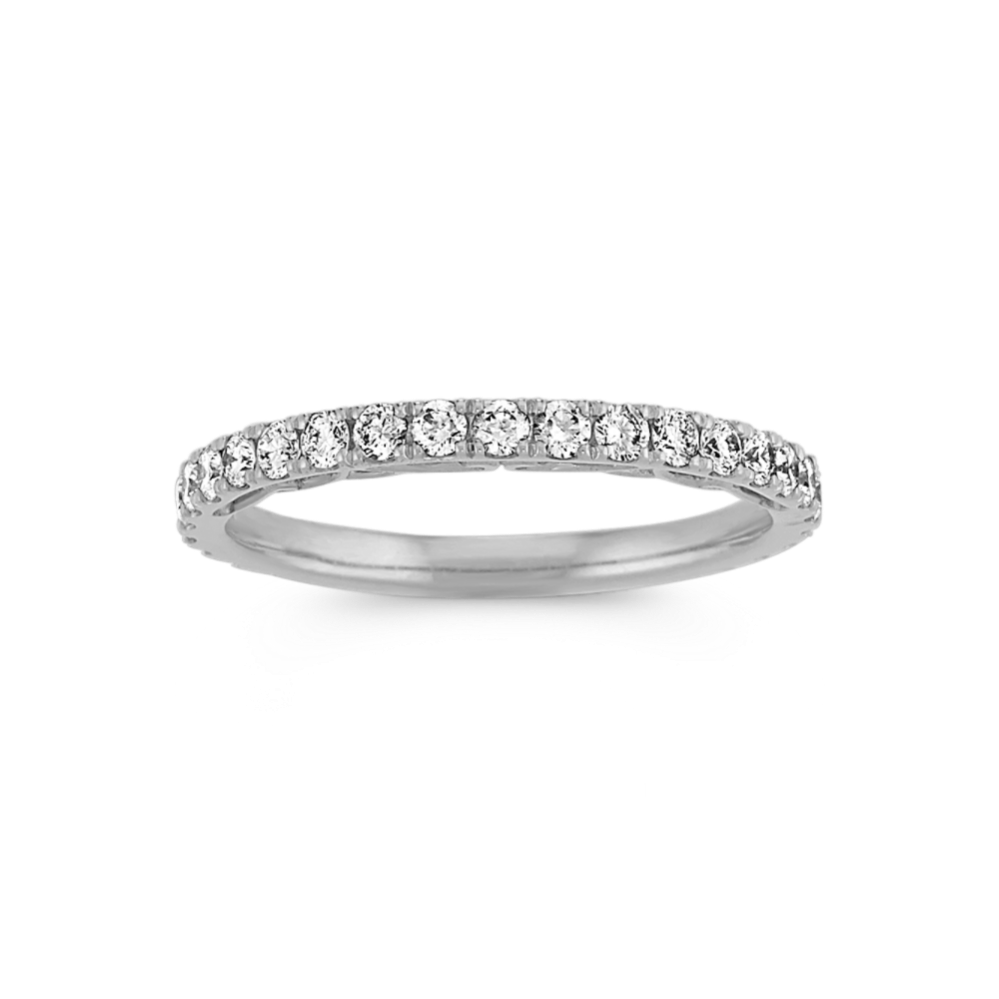 Lourdes Vintage Pave-Set Diamond Wedding Band in 14k White Gold