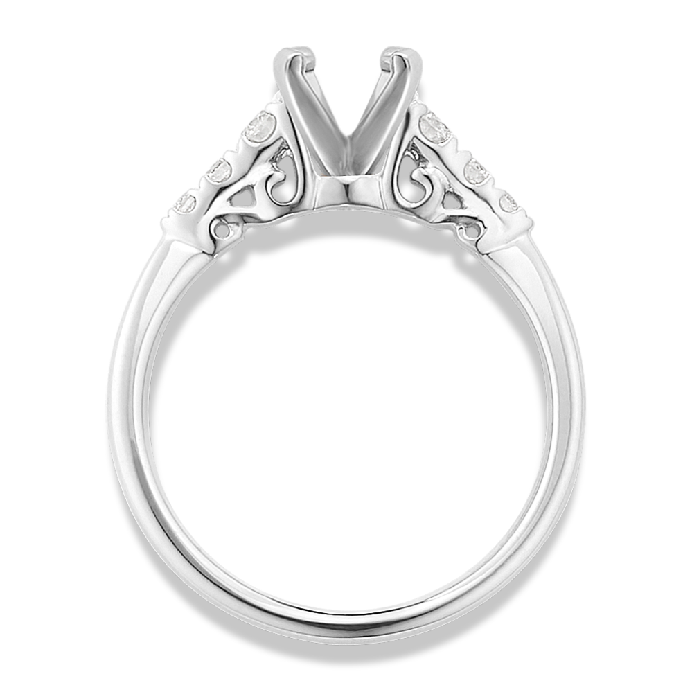 Lucette Cathedral Engagement Ring in White Gold | Shane Co.