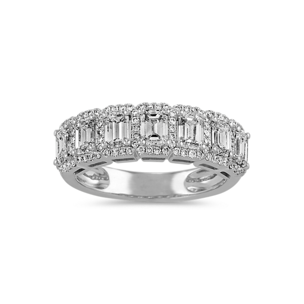 Chandelier Multi-Halo Diamond Band (Emerald Cut)