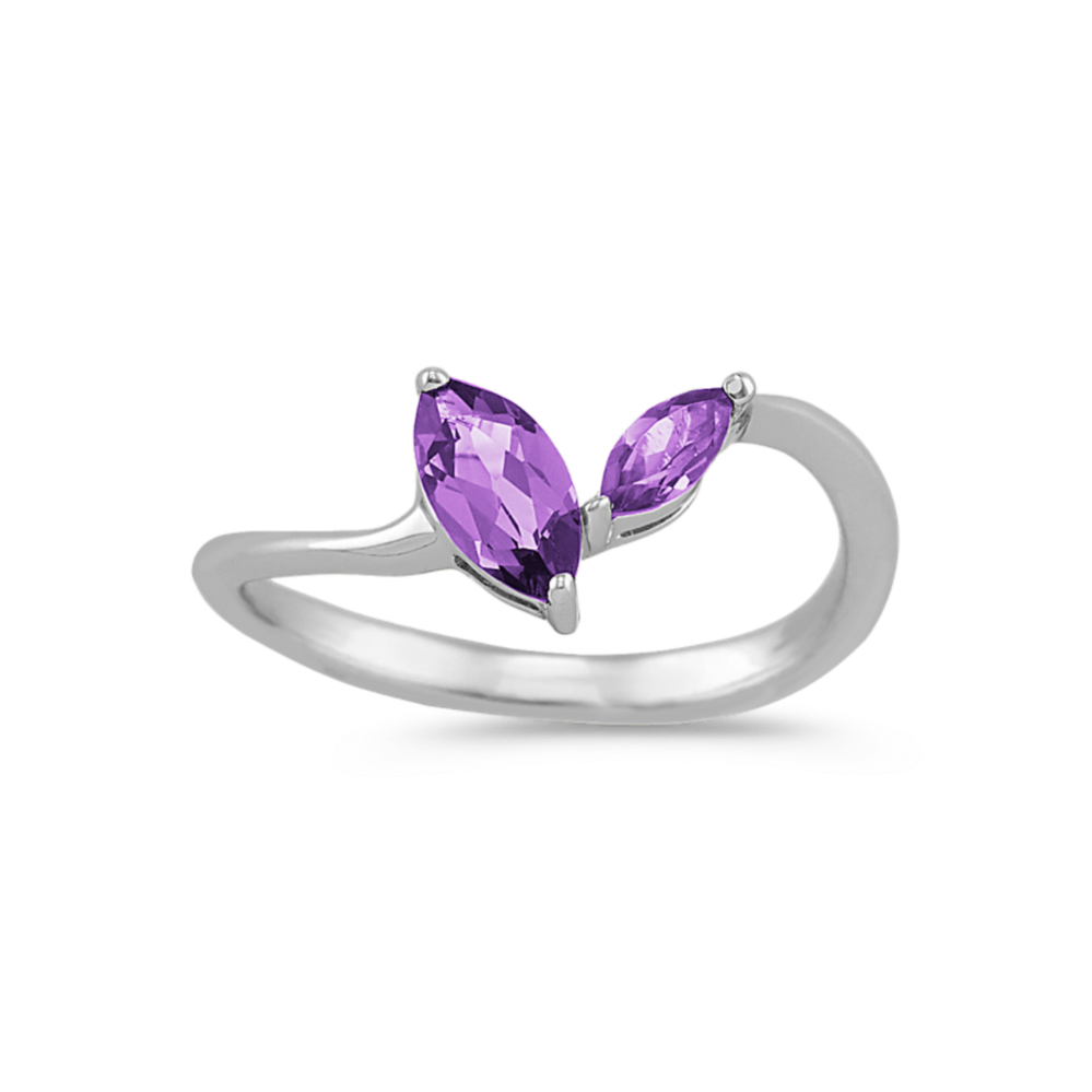 Marquise Amethyst Ring in Sterling Silver