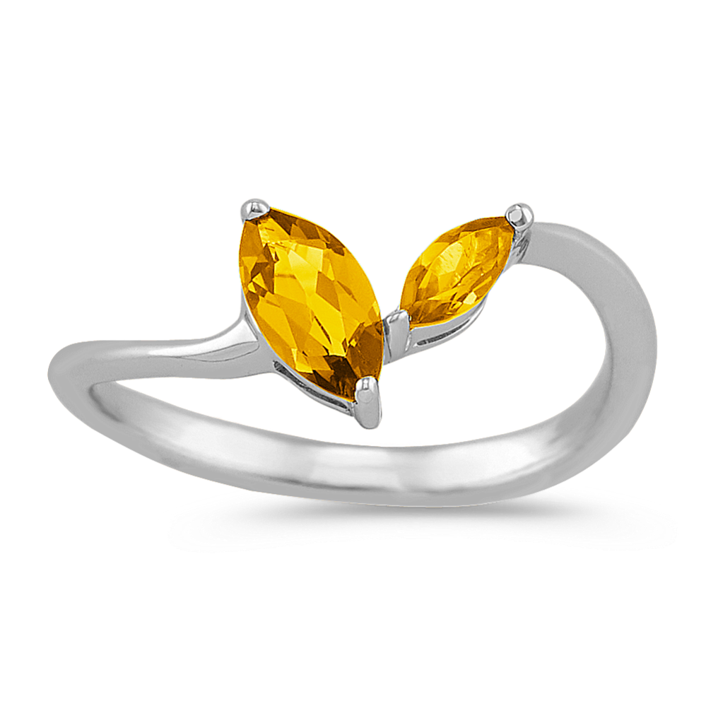 Marquise Citrine Ring in Sterling Silver