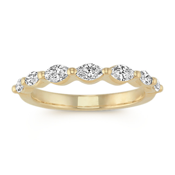 Marquise Diamond Wedding Band In 14k Yellow Gold Shane Co   Marquise Diamond Wedding Band In 14k Yellow Gold 41082959 M &