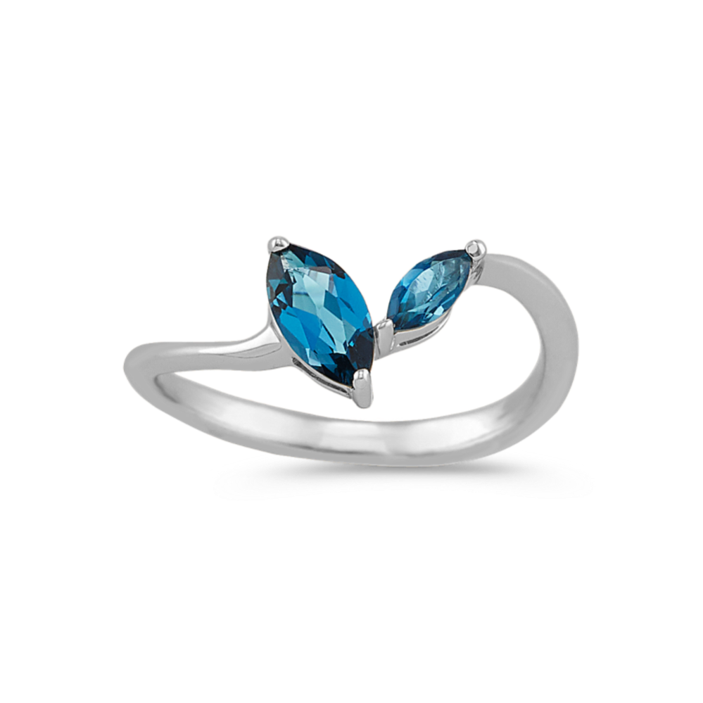 Marquise London Blue Topaz Ring in Sterling Silver