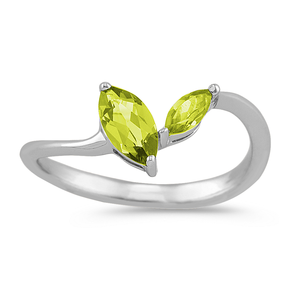 Marquise Peridot Ring in Sterling Silver