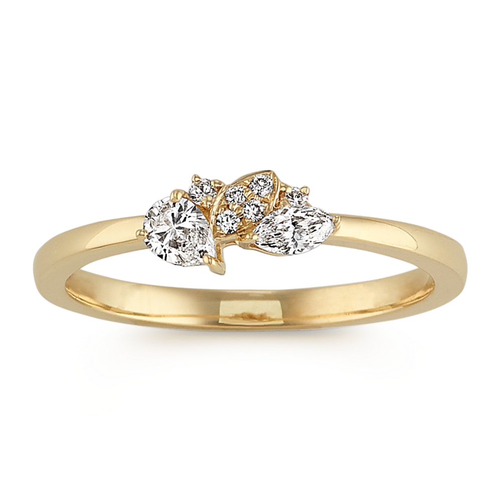 Marquise, Round and Pear-Shaped Diamond Ring