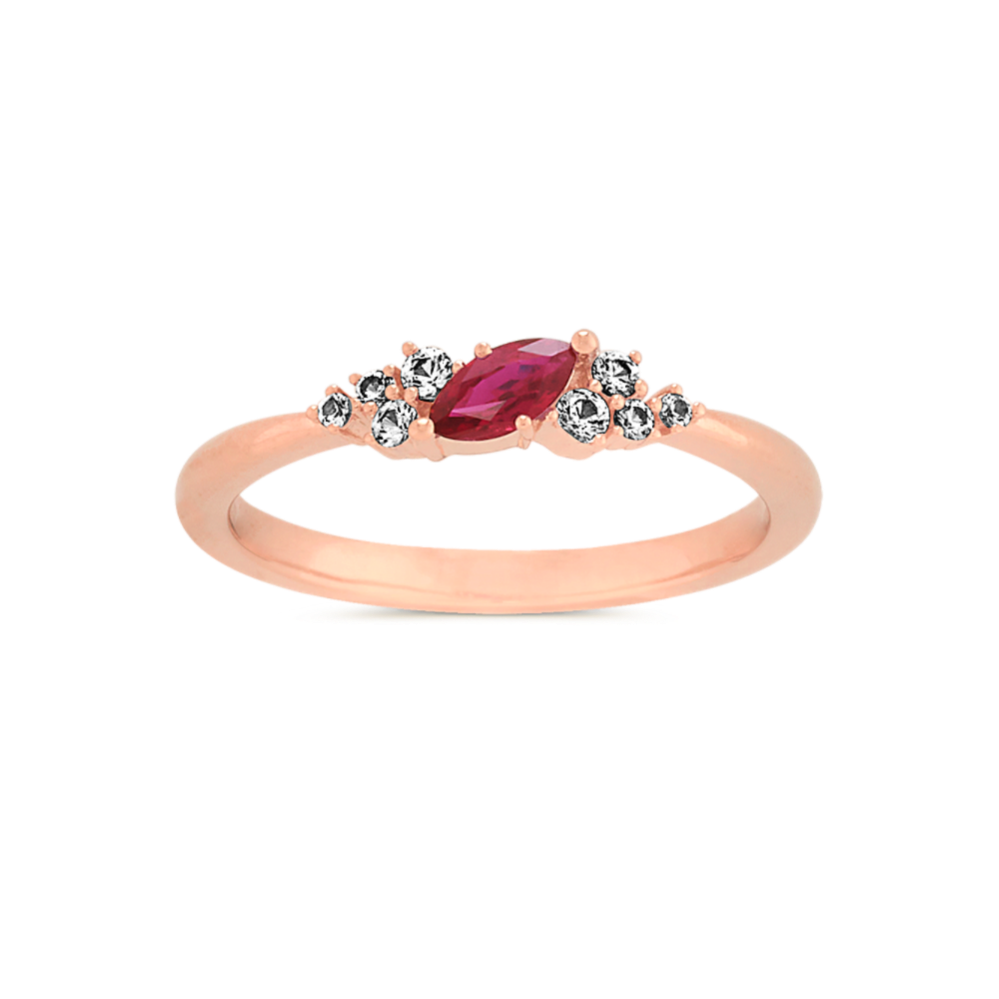 Kayla Ruby & White Sapphire Ring