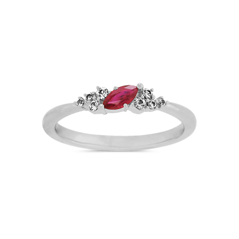 Kayla Ruby & White Sapphire Ring