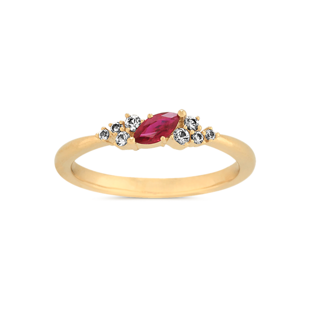 Kayla Ruby & White Sapphire Ring