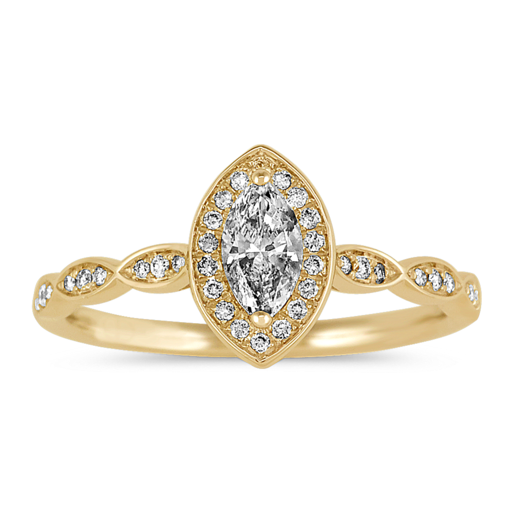 Marquise and Round Diamond Ring