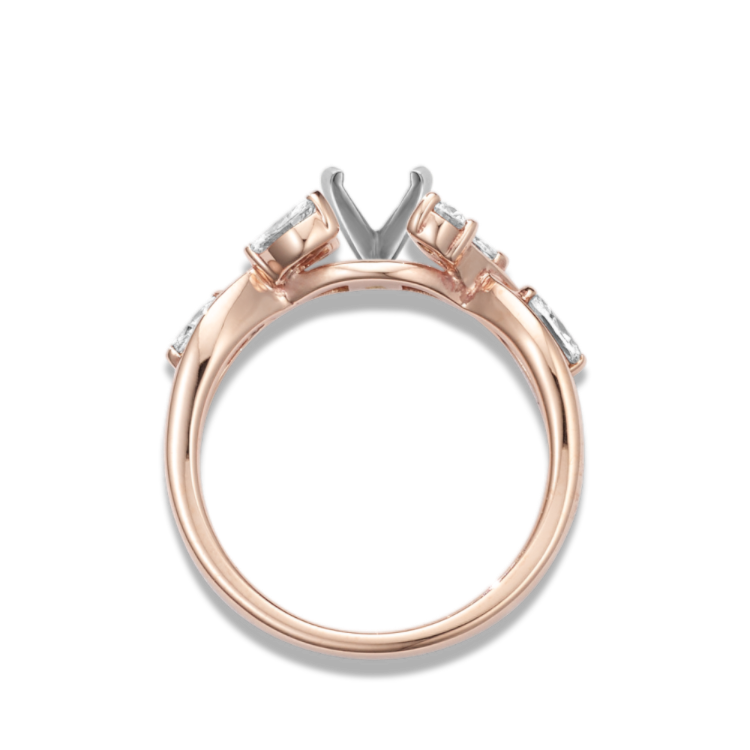 Saskia Natural Diamond Swirl Engagement Ring in 14K Rose Gold