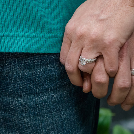 Marquise and Round Diamond Wedding Band | Shane Co. This unique band features six marquise diamonds