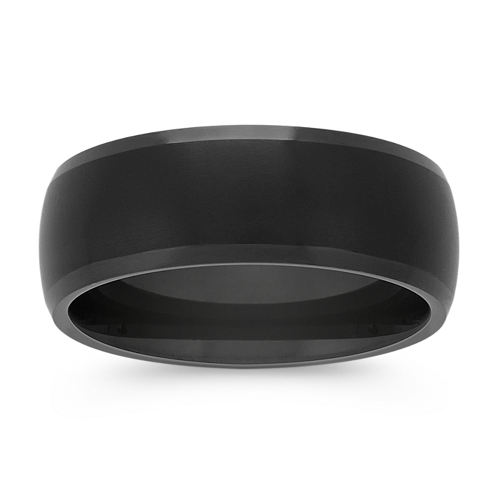 Max-T Black Titanium Comfort Fit Ring with Satin Finish (8mm)
