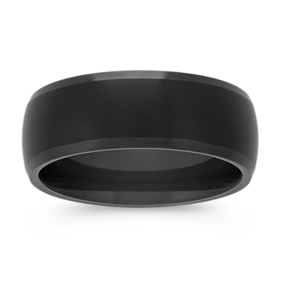 Max-T Black Titanium Comfort Fit Ring with Satin Finish (8mm)