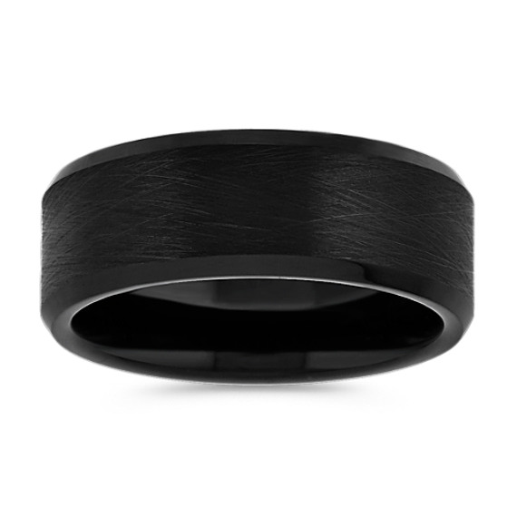 Max-T Black Titanium Ring with Brushed Finish (8mm)