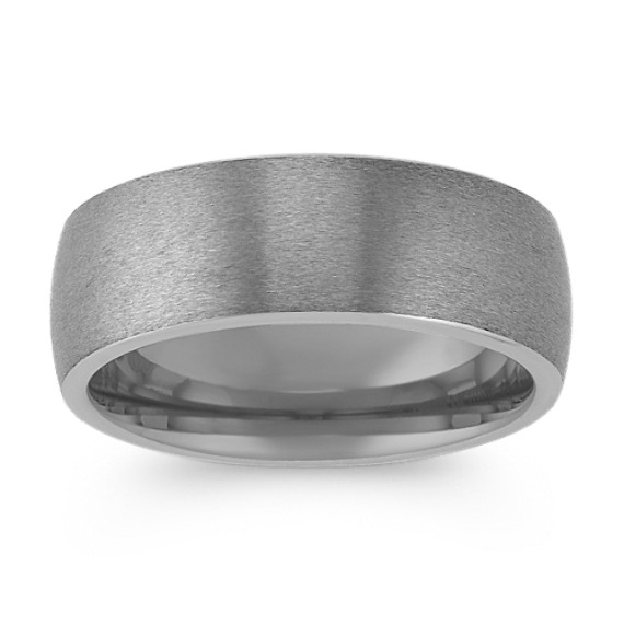 Max-T Brush Textured Titanium Comfort Fit Ring (8mm)