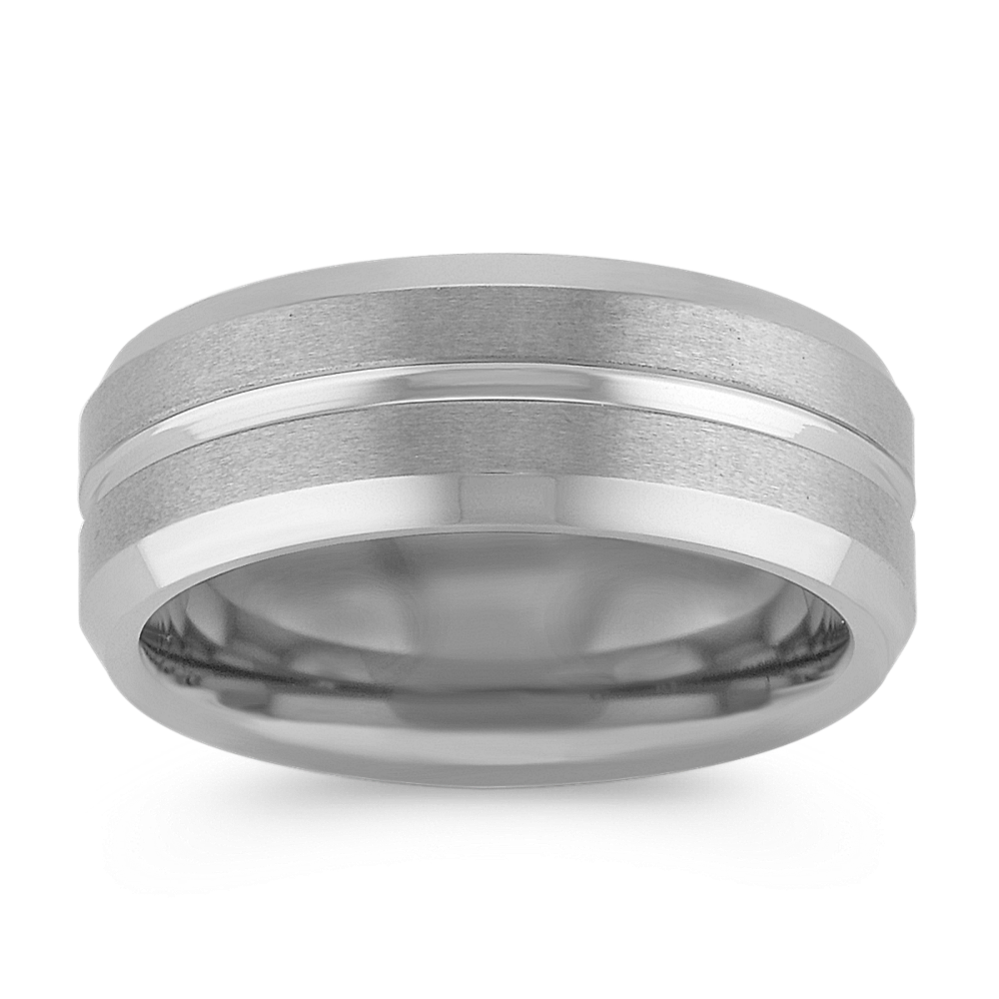 Max-T Brushed Titanium Comfort Fit Ring (8mm)