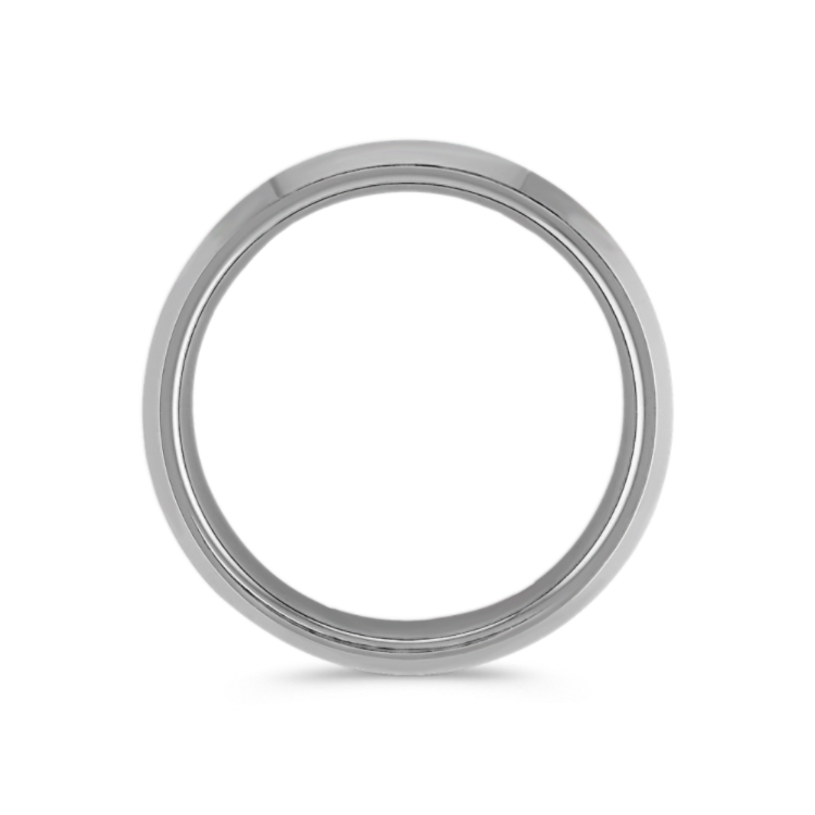 Max-T Brushed and Slant Edge Titanium Comfort Fit Ring (6.5mm)