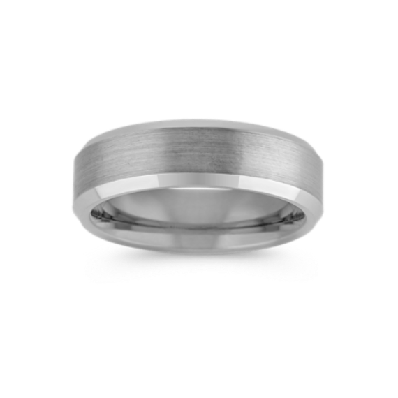 Beveled Edge Brushed Max-T Titanium Band (6.5mm)
