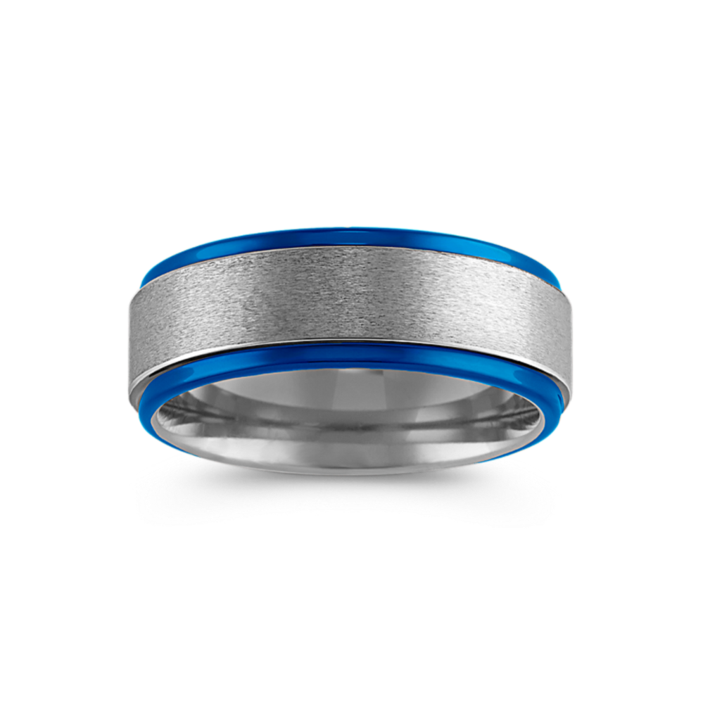 Max-T Comfort Fit Titanium Band with Blue Ionic Plating (8mm)