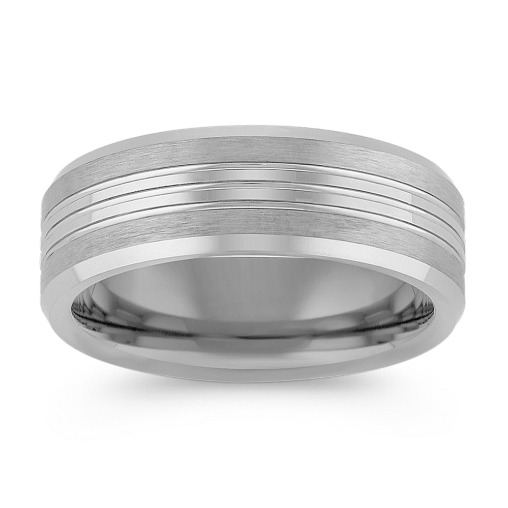 Max-T Engraved Titanium Comfort Fit Ring (7.5mm)