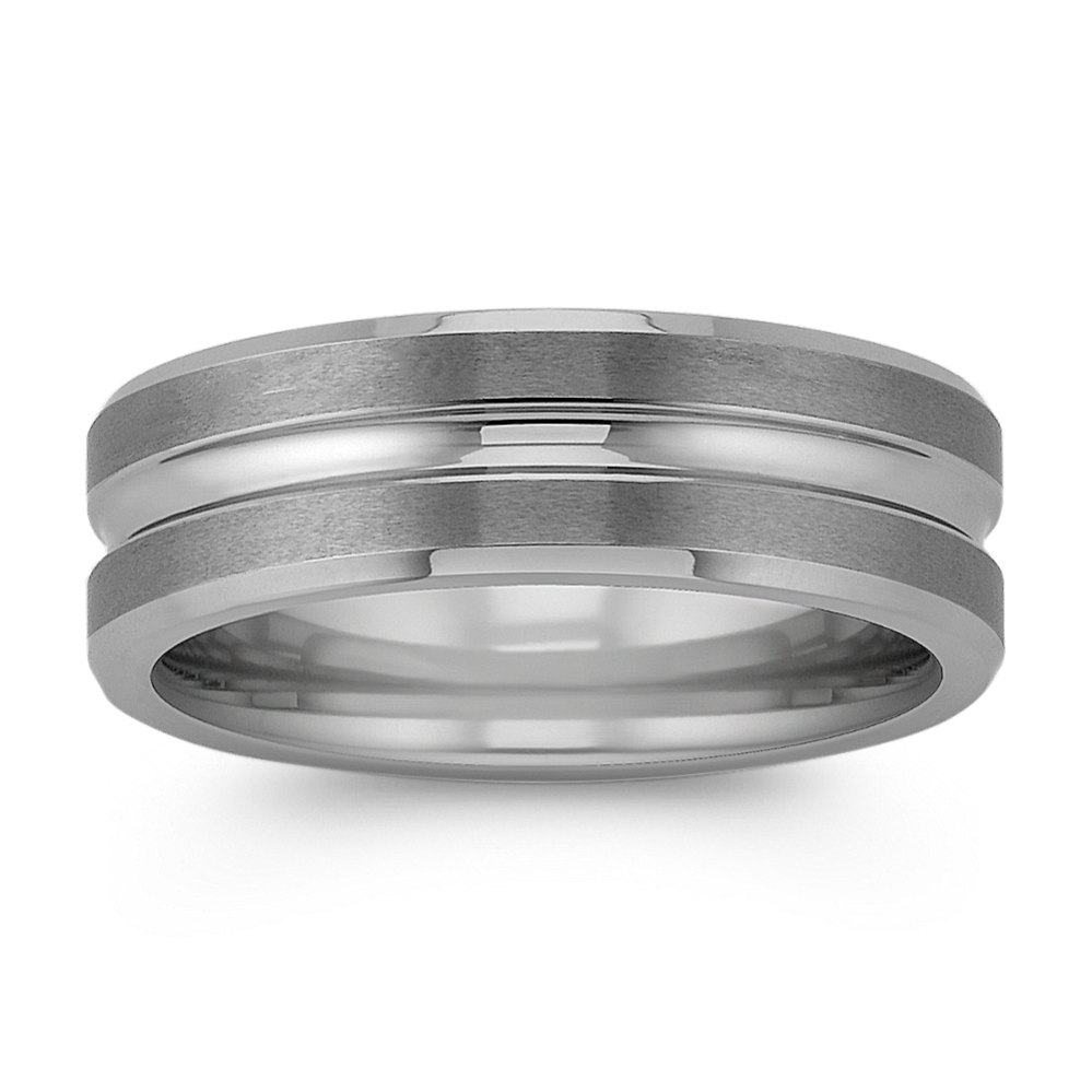 Max-T Engraved Titanium Comfort Fit Ring (7mm)