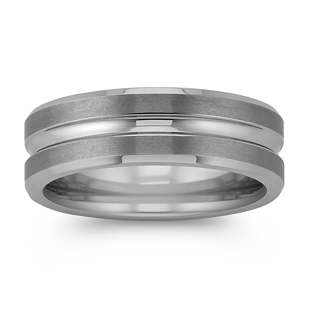 Max-T Engraved Titanium Comfort Fit Ring (7mm)