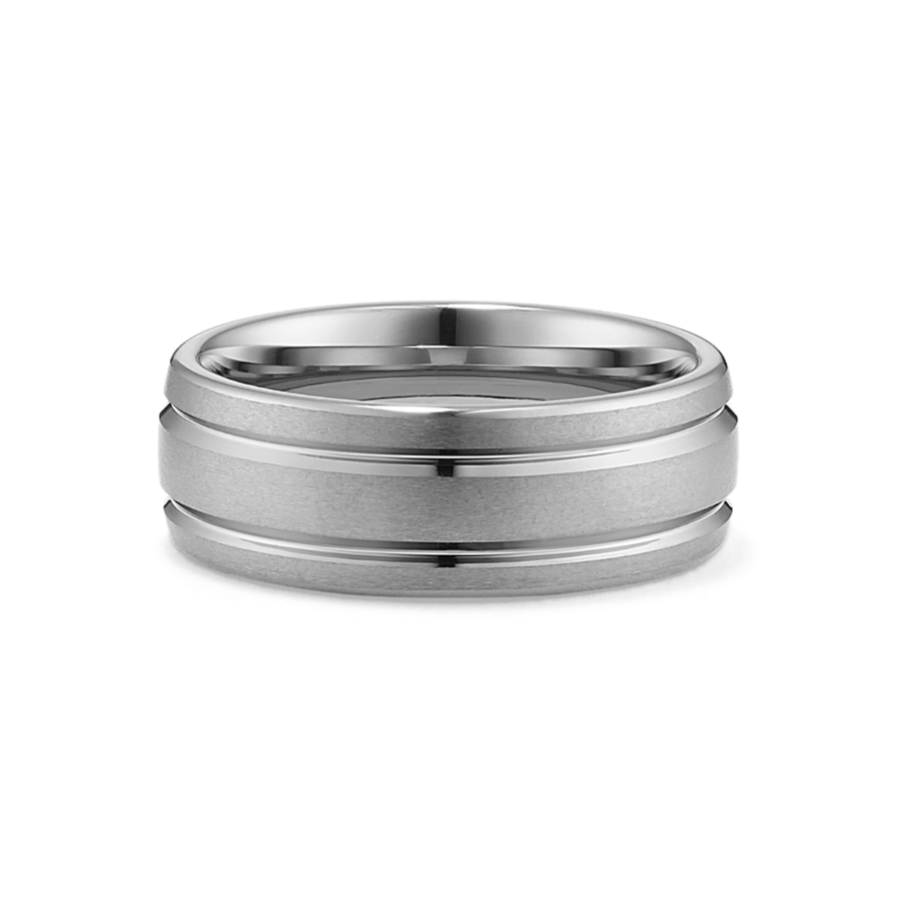 Max-T Line Engraved Titanium Comfort Fit Ring (8mm)