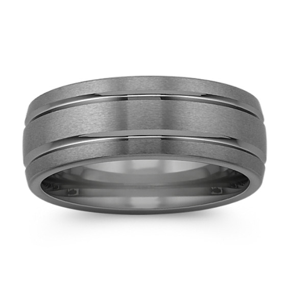 Max-T Line Engraved Titanium Comfort Fit Ring (8mm)